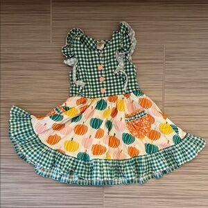 Eleanor Rose Green Gingham Pumpkin Dress